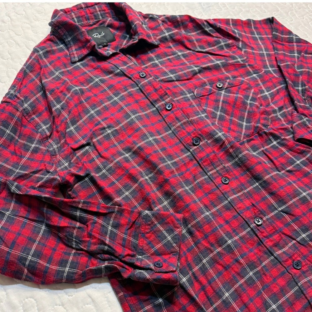Rails Men Small Jackson Shirt Red Plaid Flannel LUMBERJACK STREET GRUNGE CABIN